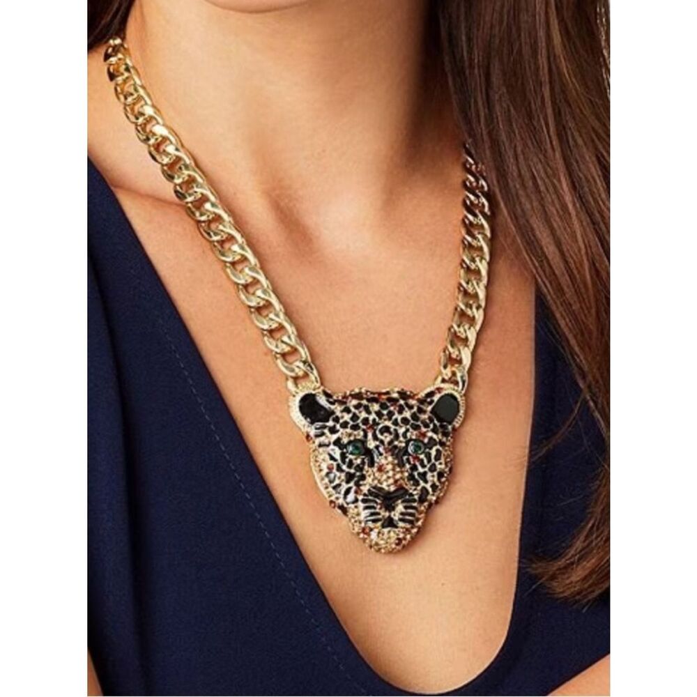 Natasha Cheetah Pendant Necklace